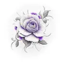 violet and cosmo flowers interlinked tattoo design idea