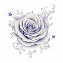 violet and cosmo flowers interlinked tattoo design idea