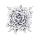 violet and cosmo flowers interlinked tattoo design idea