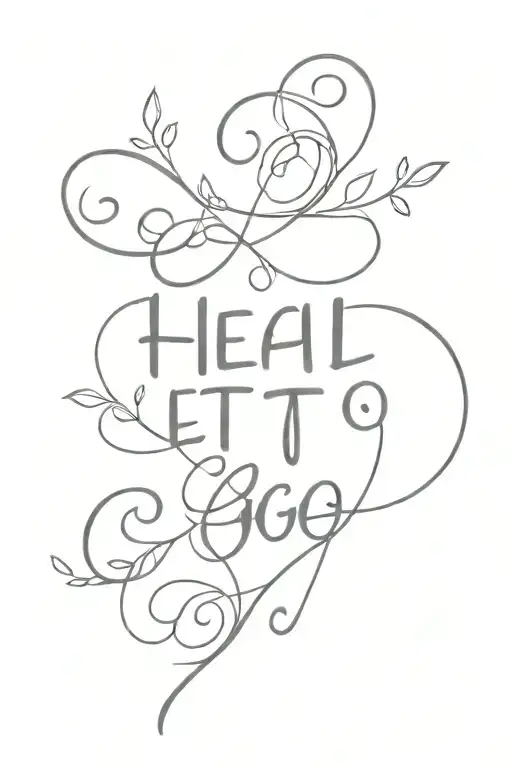 Heal Let it Go" written tattoo design idea