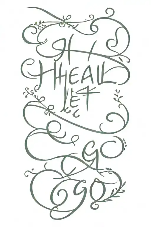 Heal Let it Go" written tattoo design idea