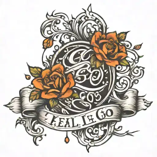 Heal Let it Go" written tattoo design idea