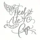 Heal Let it Go" written tattoo design idea