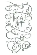 Heal Let it Go" written tattoo design idea
