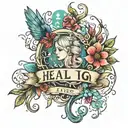 Heal Let it Go" written tattoo design idea