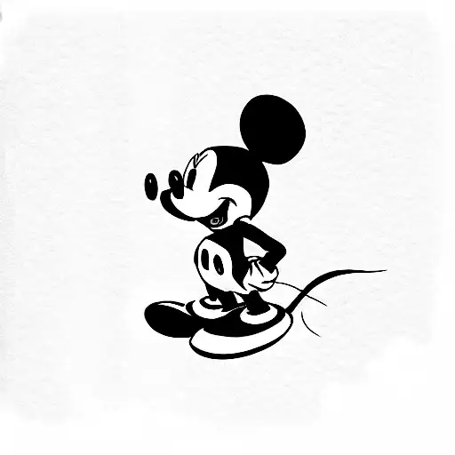 Mickey Mouse lilies tattoo design idea