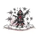 menacing scarecrow in a field  tattoo design idea