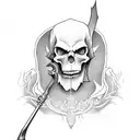 Grim Reaper Puppeting A Knight tattoo design idea