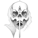 Grim Reaper Puppeting A Knight tattoo design idea