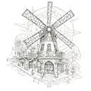 moulin rouge windmil tattoo design idea