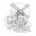 moulin rouge windmil tattoo design idea