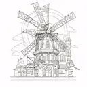moulin rouge windmil tattoo design idea