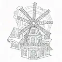 moulin rouge windmil tattoo design idea