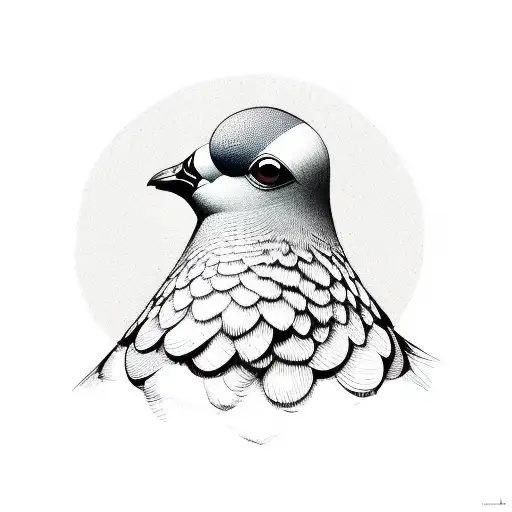 pigeon postman tattoo design idea