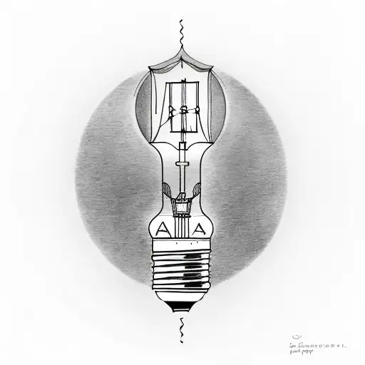 light bulb with letter "A" inside of it tattoo design idea