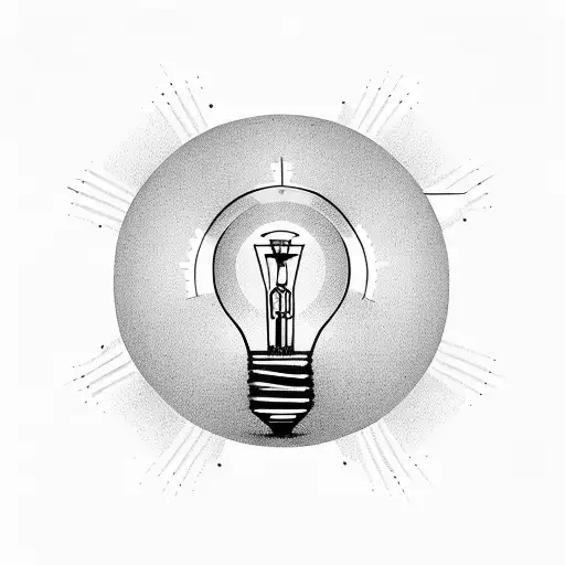 light bulb with letter a inside of it tattoo design idea