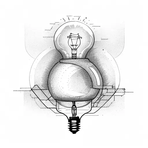 light bulb with letter a inside of it tattoo design idea