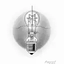 light bulb with letter "A" inside of it tattoo design idea