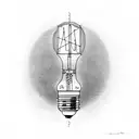 light bulb with letter "A" inside of it tattoo design idea