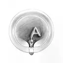 light bulb with letter "A" inside of it tattoo design idea