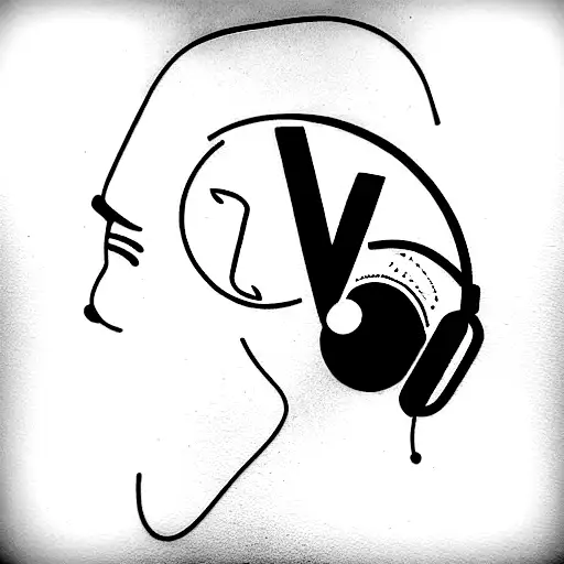 combine basketball and music. Imagine a basketball wearing headphones while listening to music. Create a unique design  tattoo design idea