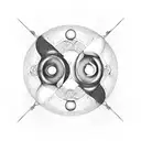 black and white yin yang with a tiara on top tattoo design idea