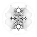 black and white yin yang with a tiara on top tattoo design idea