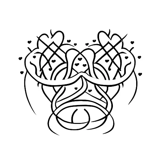 2 hearts made from fire tattoo design idea