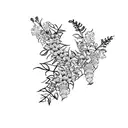 Wisteria Flower tattoo design idea