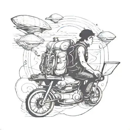 lone traveler tattoo design idea