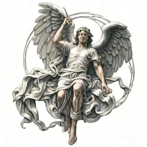 angel Michael archangel and falling angel tattoo design idea