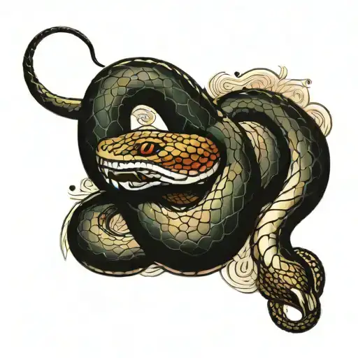feminine snake tattoo design idea