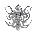 navy squid firefighter tattoo design idea