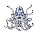 navy squid firefighter tattoo design idea