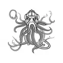 navy squid firefighter tattoo design idea