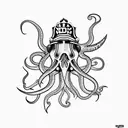 navy squid firefighter tattoo design idea