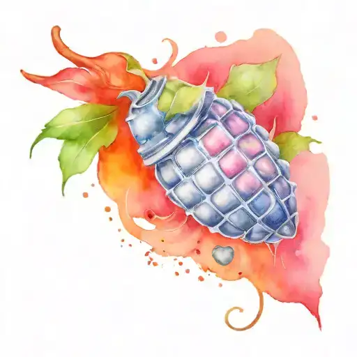 feminine grenade tattoo design idea