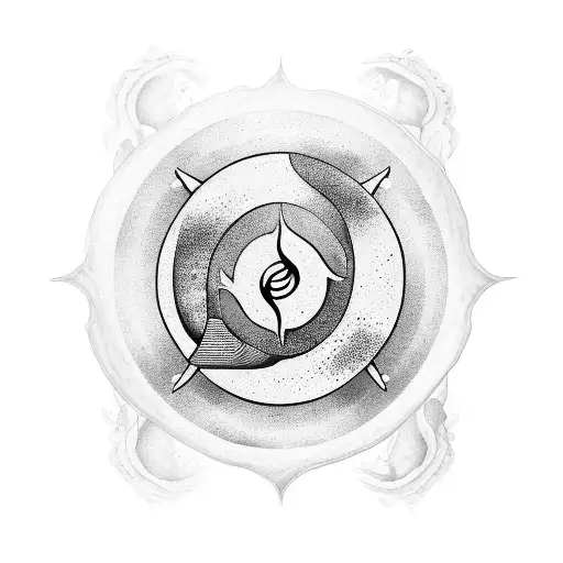 Yin yang symbol with water elements incorporated tattoo design idea