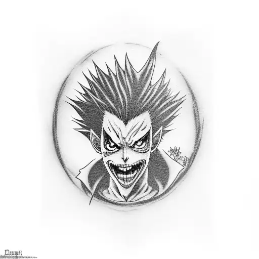 ryuk from death note tattoo design idea