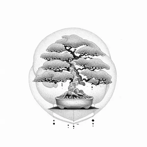 beautiful bonsai tree growing on a human heart  tattoo design idea