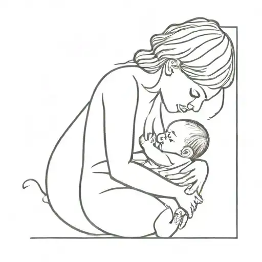 692 with newborn baby boy tattoo design idea