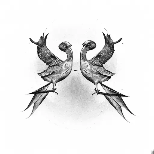 three birds with text tattoo design idea