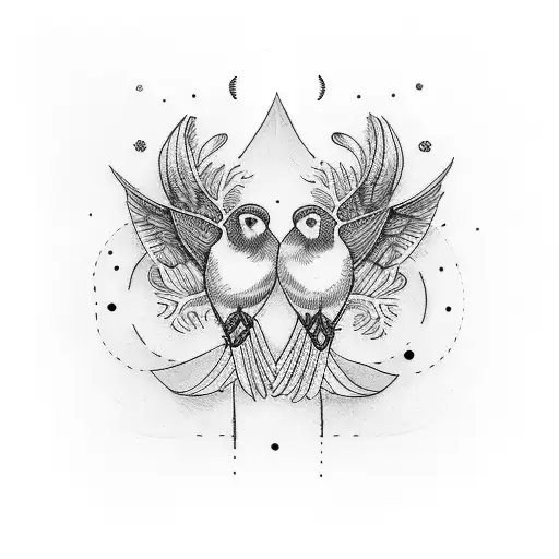 three birds with text tattoo design idea