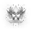 three birds with text tattoo design idea