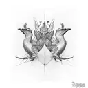 three birds with text tattoo design idea