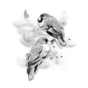 three birds with text tattoo design idea