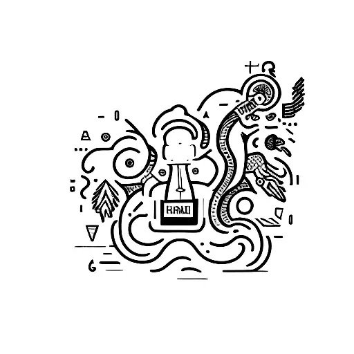 "hard liquor mixed with a bit of intellect" tattoo design idea