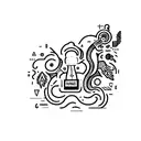 "hard liquor mixed with a bit of intellect" tattoo design idea