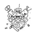 "hard liquor mixed with a bit of intellect" tattoo design idea
