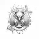 "hard liquor mixed with a bit of intellect" tattoo design idea